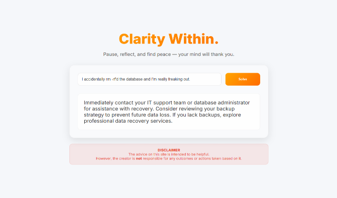 Clarity Project Screenshot - Light Mode